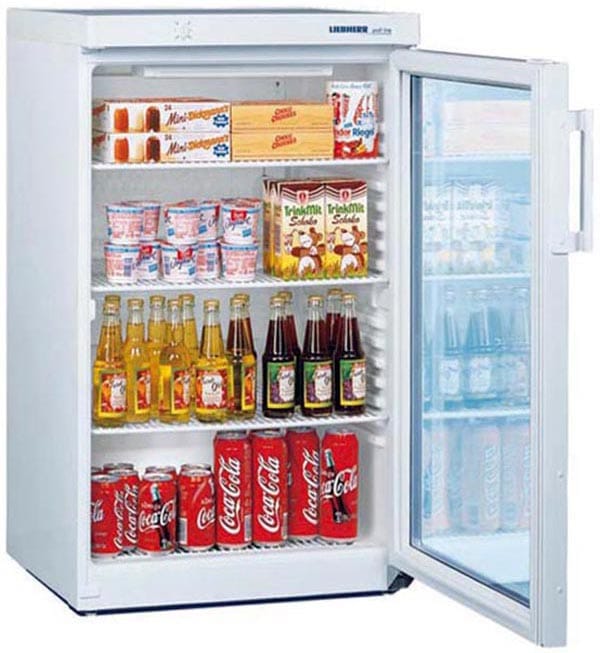 Flaschen-/ Präsentationskühlschrank · 174 l · Korpus Stahl/weiß