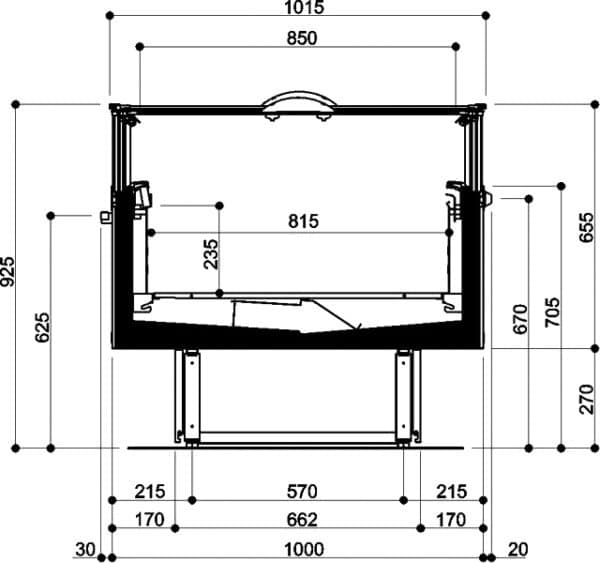 Kühlinsel · 156 cm breit