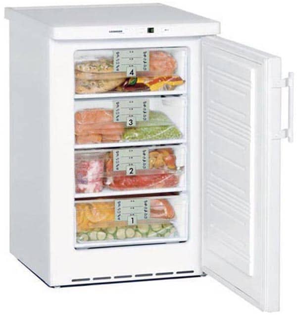 Kompakt-Tiefkühlschrank · 126 l · Korpus und Tür Stahl/weiß