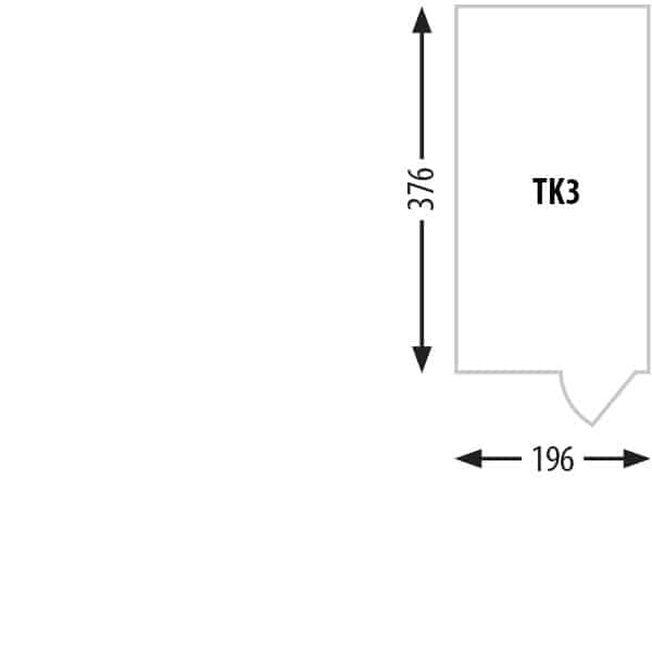 Tiefkühlzelle Typ TK3; 219 x 230 x 440 (H x B x T in cm); Fassungsvermögen 16,78 m³