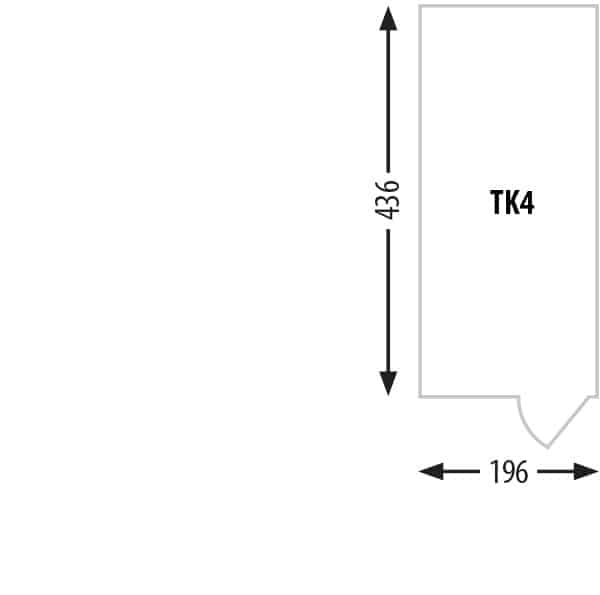 Tiefkühlzelle Typ TK4; 219 x 230 x 545 (H x B x T in cm); Fassungsvermögen 21,08 m³