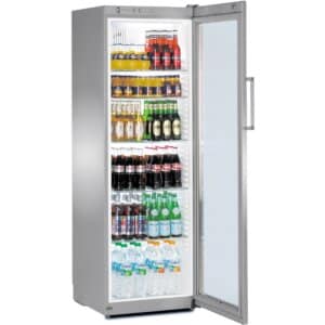 Flaschen-/ Präsentationskühlschrank · 359 l · Korpus Stahl/silber