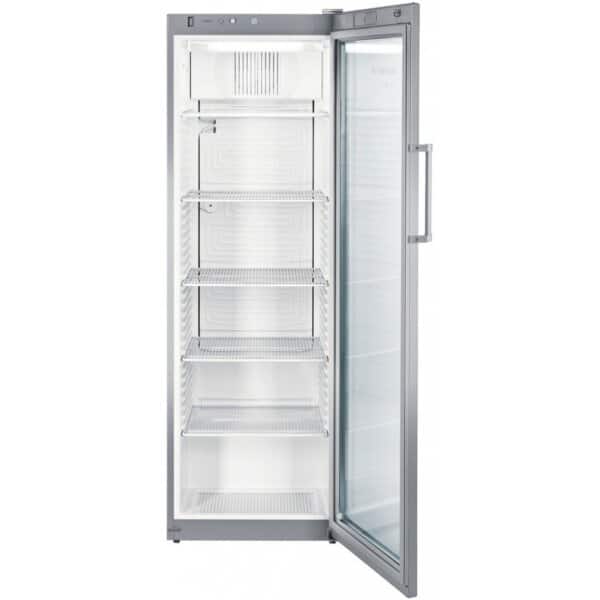 Flaschen-/ Präsentationskühlschrank · 359 l · Korpus Stahl/silber