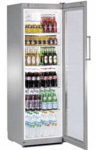 Flaschen-/ Präsentationskühlschrank · 359 l · Korpus Stahl/silber - 