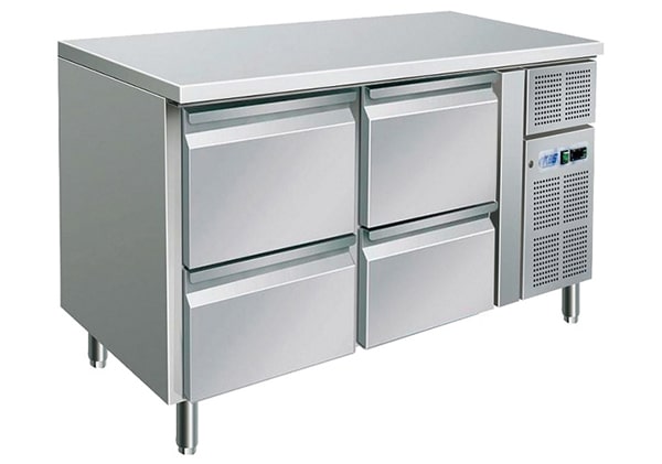 Kühltisch Edelstahl · mit 4 Schubauszügen
