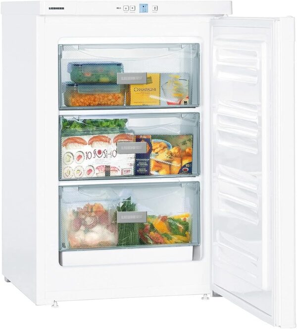 Kompakt-Tiefkühlschrank · 98 l · Korpus und Tür Stahl/weiß