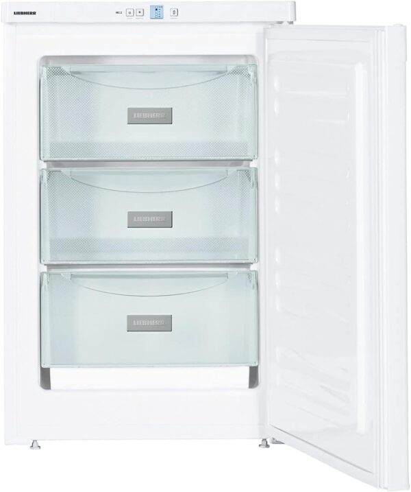 Kompakt-Tiefkühlschrank · 98 l · Korpus und Tür Stahl/weiß – Bild 3
