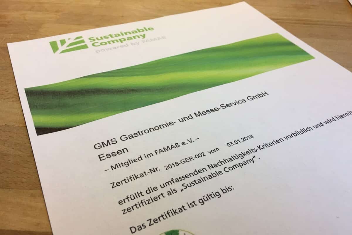 GMS ist eine von der FAMAB zertifizierte sustainable company